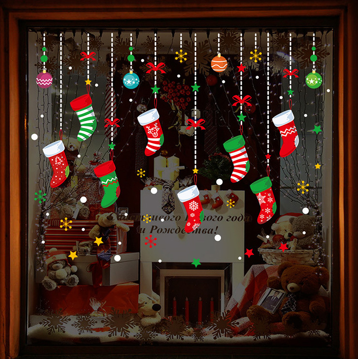 Decal Noel – Dây Treo Những Chiếc Tất Giáng Sinh
