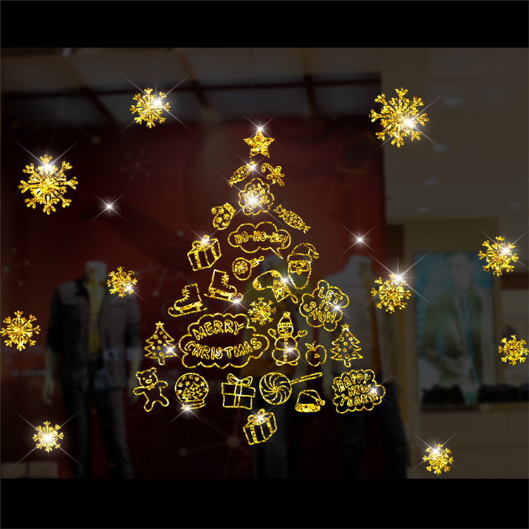 Decal Cây Thông Noel Nhũ Vàng – DGS44